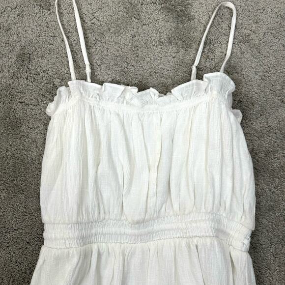 All in Favor Cotton Gauze White Sleeveless Mini Dress Size Large Beach Coquette - Picture 4 of 11